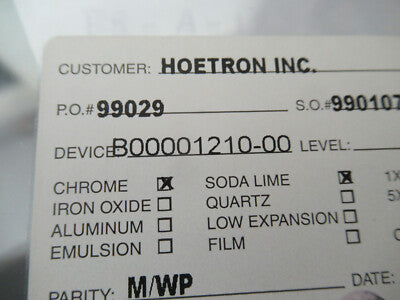 COLLECTABLE PHOTOMASK HOETRON ELECTRONIC COMPONENTS RARE AS PICTURED &F5-A-123