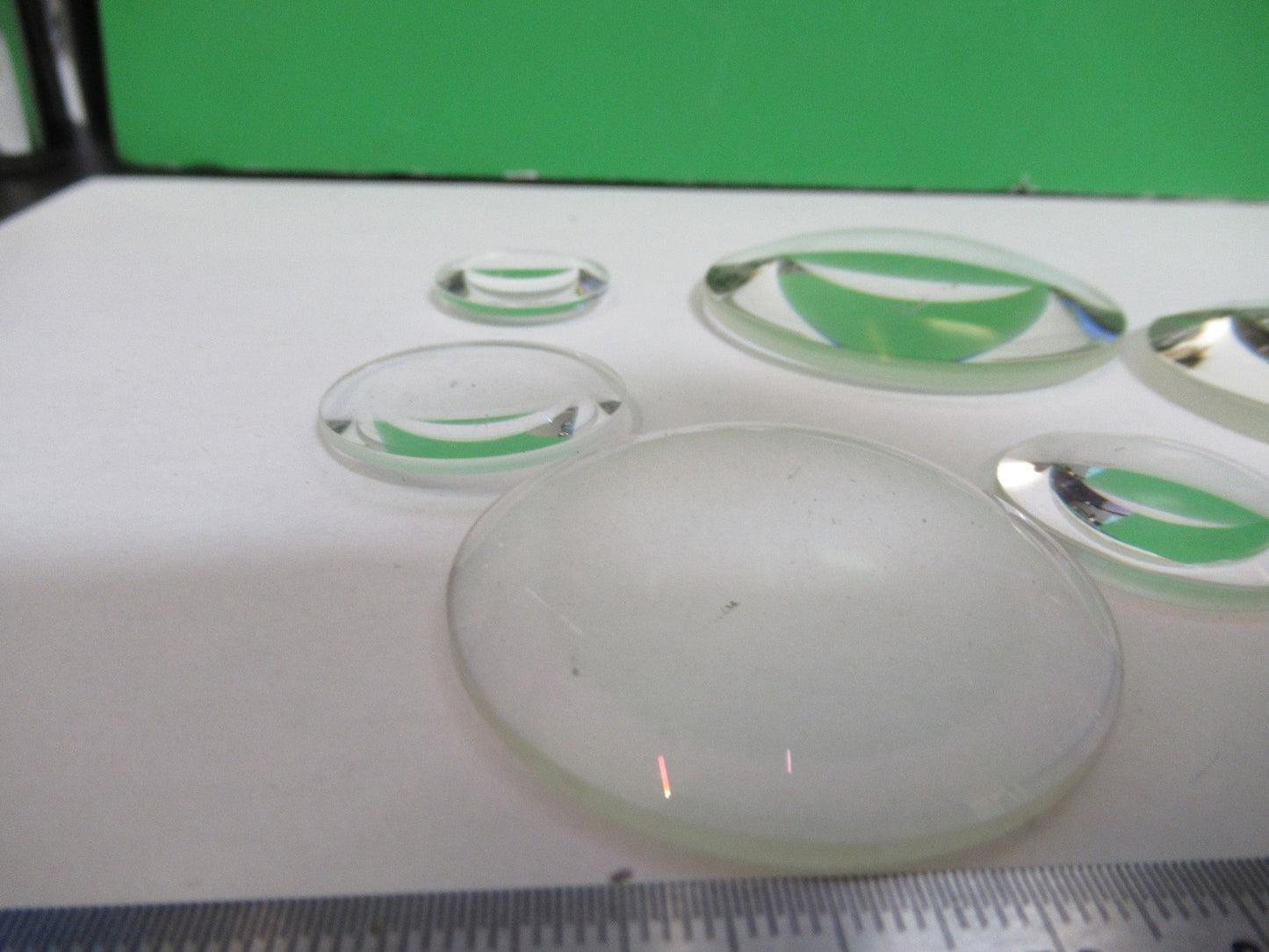 OPTICAL MICROSCOPE LOT LENSES CONVEX CONCAVE OPTICS AS PICTURED T5-A-83