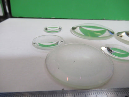 OPTICAL MICROSCOPE LOT LENSES CONVEX CONCAVE OPTICS AS PICTURED T5-A-83
