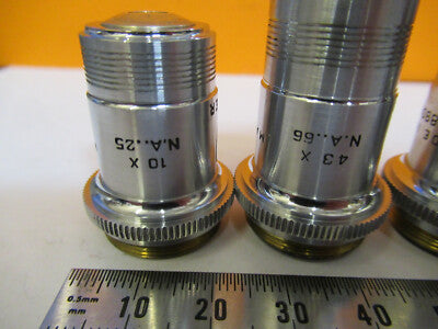 Lot Spencer Lens Co. Objective 10X 43X 97X Microscope Part Optics American Optical Co