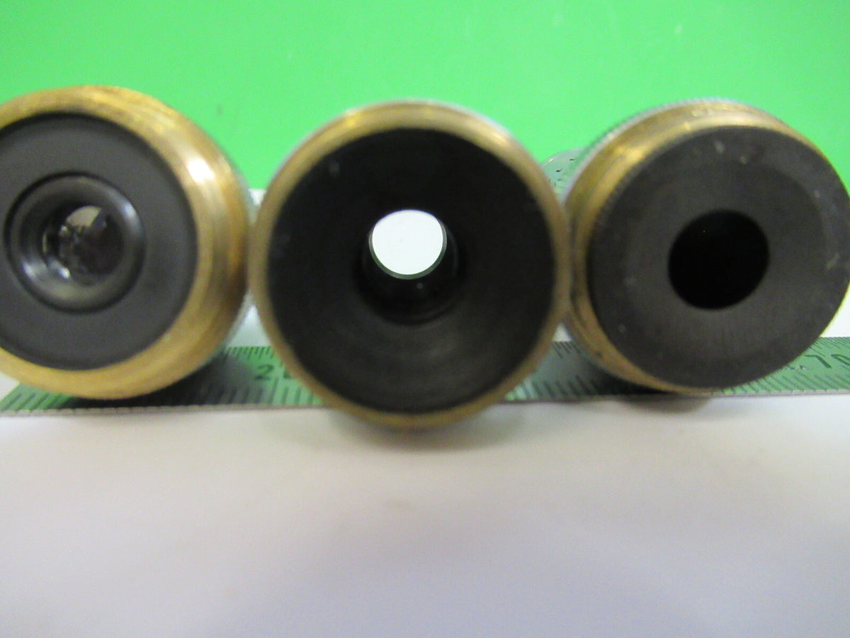 REICHERT AUSTRIA lot objectives 4X 10X 40X MICROSCOPE PART AS PICTURED X5-A-76