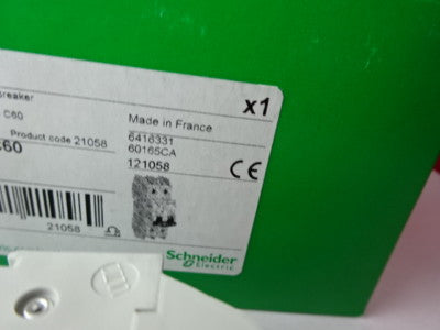 SCHNEIDER ELECTRIC MULTI 9 C60 25A CIRCUIT BREAKER 60165 FRANCE AS IS #83-R-98