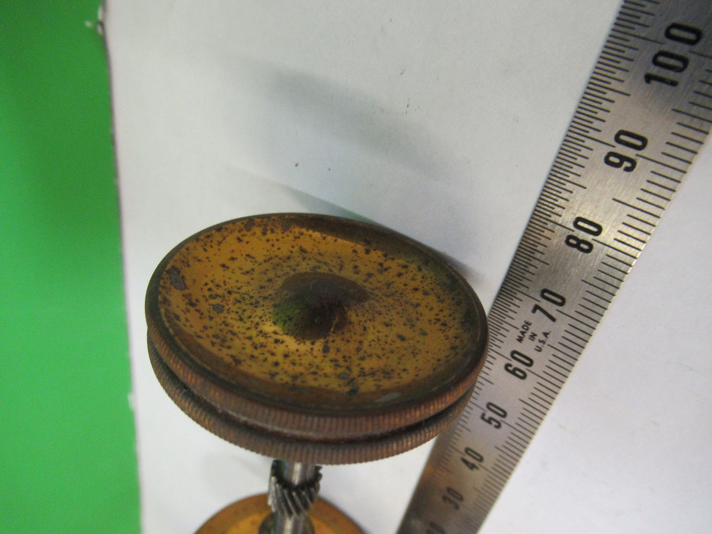 ANTIQUE BRASS STAGE KNOBS BAUSCH LOMB MICROSCOPE PART AS PICTURED X3-B-101