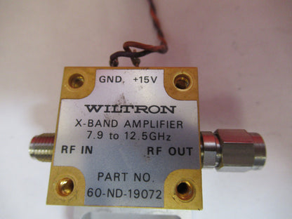 AMPLIFIER 60-ND-19072 MICROWAVE RF FREQUENCY 12 GHz WILTRON AS PIC T7-A-47