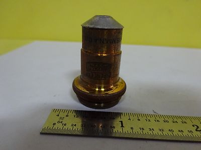 MICROSCOPE PART OBJECTIVE VINTAGE BRASS SPENCER 10X OPTICS BIN#X5-18