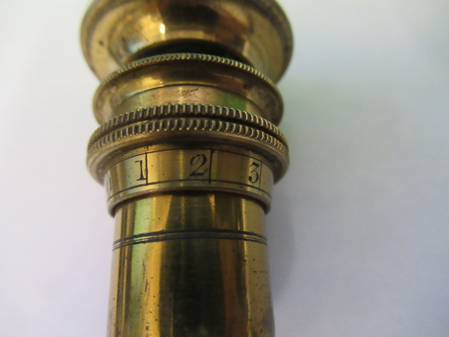 ANTIQUE BRASS OBJECTIVE LENS OPTIC UK LONDON MICROSCOPE PART AS PICTURED Y3-B-05