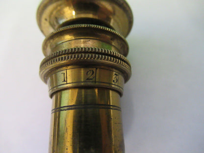 ANTIQUE BRASS OBJECTIVE LENS OPTIC UK LONDON MICROSCOPE PART AS PICTURED Y3-B-05