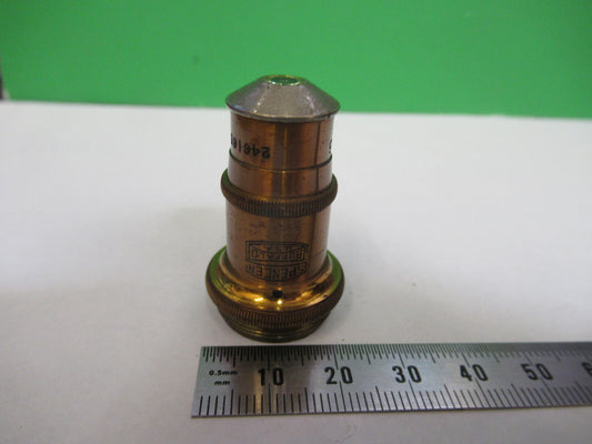 Antique Brass Objective Spencer Lens Co. 44X Lens Microscope Part
