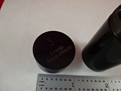 EMPTY ANTIQUE MICROSCOPE OBJECTIVE CONTAINER R. FUESS BERLIN 3 AS IS #Q5-A-02