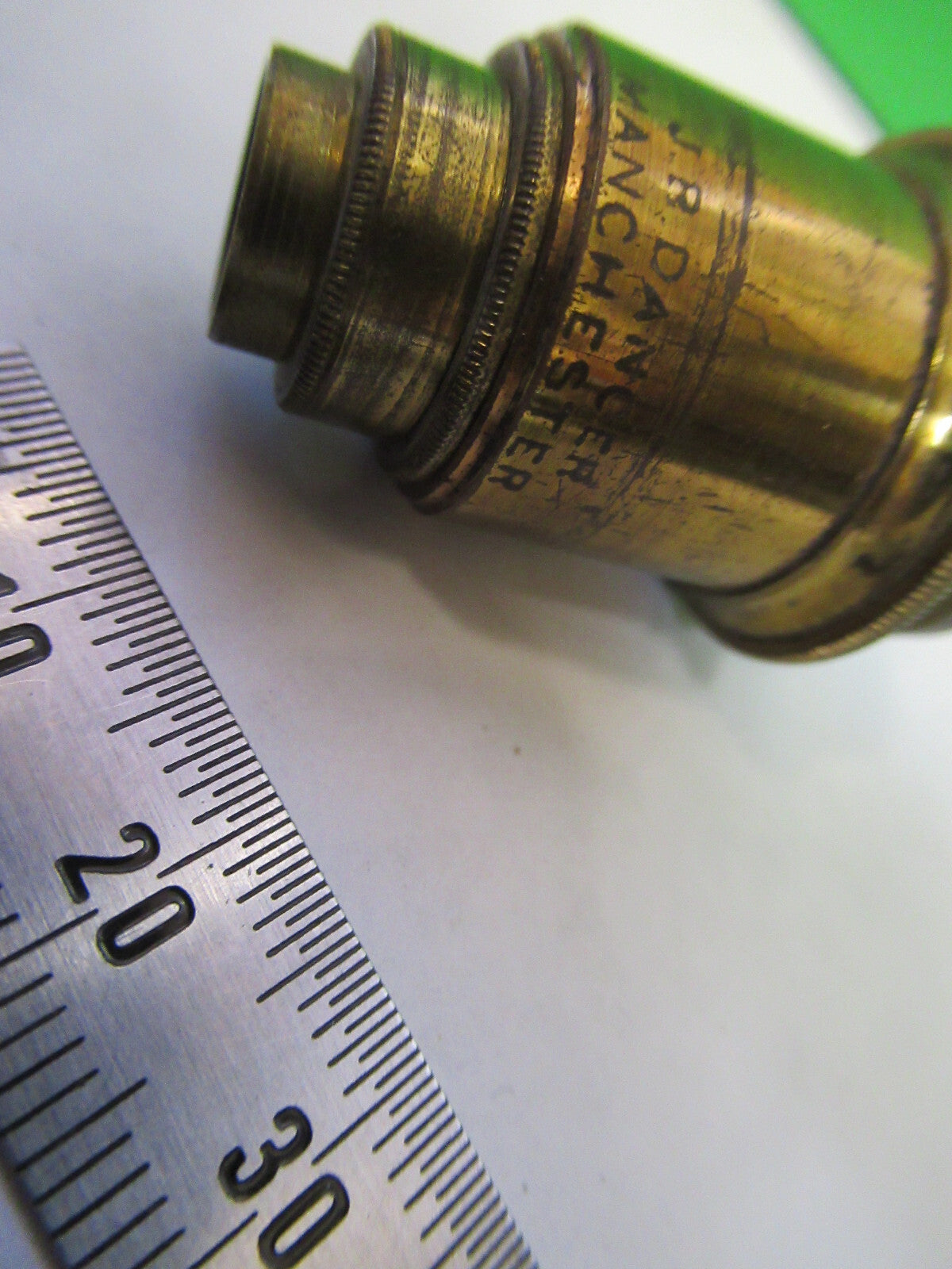 JP DANCER ANTIQUE BRASS OBJECTIVE MICROSCOPE PART AS PICTURED X6-A-94