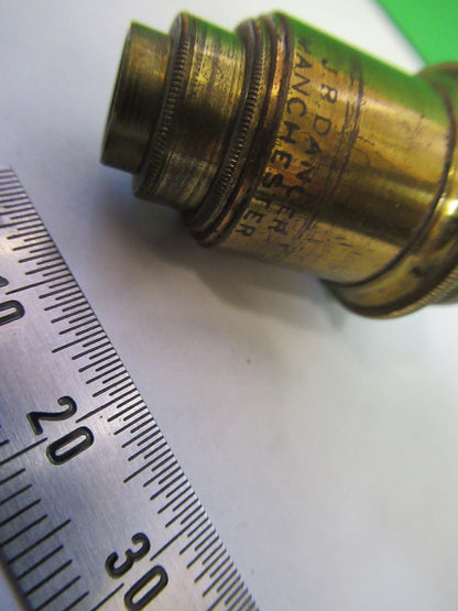 JP DANCER ANTIQUE BRASS OBJECTIVE MICROSCOPE PART AS PICTURED X6-A-94