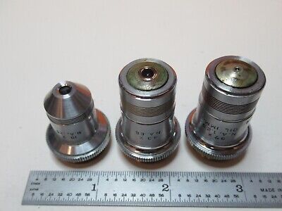 LOT 3 EA OBJECTIVES SPENCER AMERICAN OPTICS MICROSCOPE PARTS AS PICTURED FT-5-13