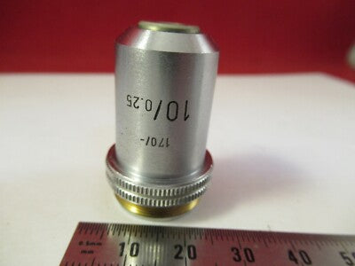 LEITZ GERMANY MICROSCOPE PART OBJECTIVE LENS 10X /170 OPTICS AS PICTURED 8-A-14