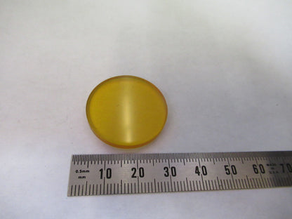 OPTICAL GLASS YELLOW FILTER LASER OPTICS LENS AS PICTURED U8-A-125