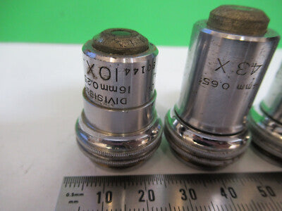 Lot 3 Ea 10X 43X 97X Bausch & Lomb Objective Microscope Part