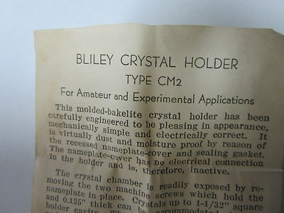 VINTAGE BLILEY CM2 QUARTZ CRYSTAL + ORIGINAL BOX FREQUENCY CONTROL  BIN#8C xii