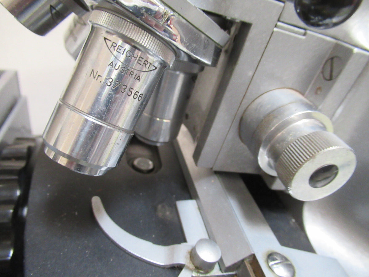 VINTAGE REICHERT AUSTRIA VERY RARE OPTICAL MICROSCOPE COLLECTABLE OPTICS #TB3