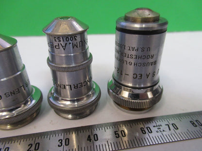 LOT OBJECTIVES BAUSCH LOMB SPENCER MICROSCOPE PART AS PICTURED Q7-B-39