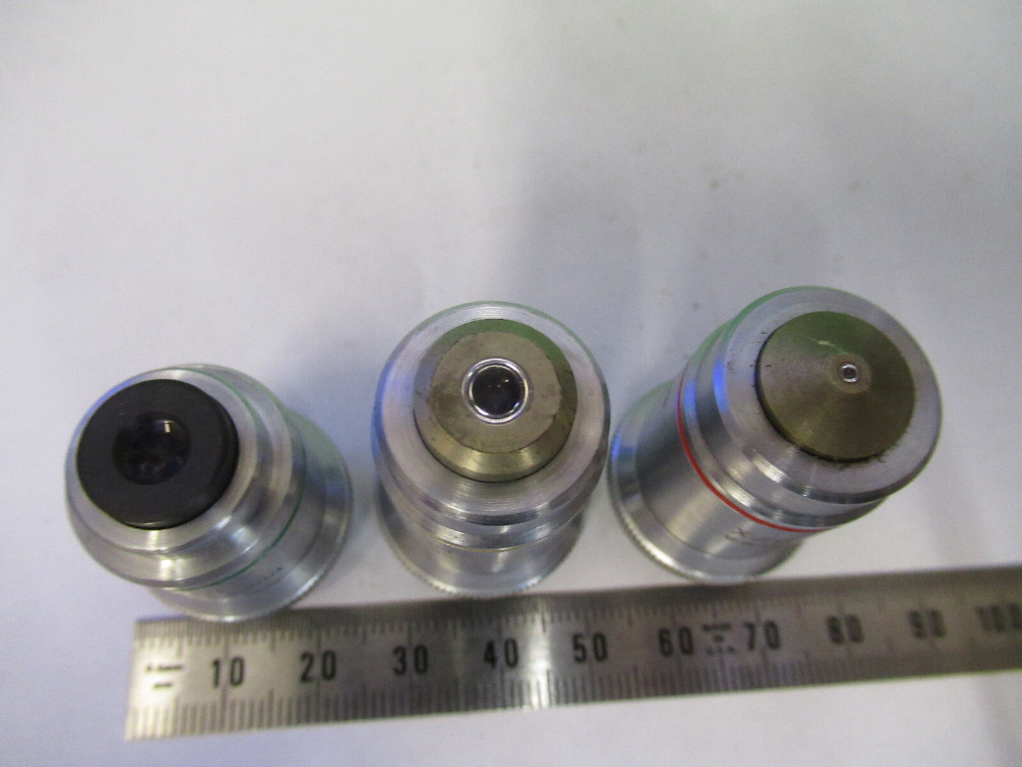 Lot 3 Ea Microscope Objective Lenses Bausch & Lomb 10X 43X 97X Optics