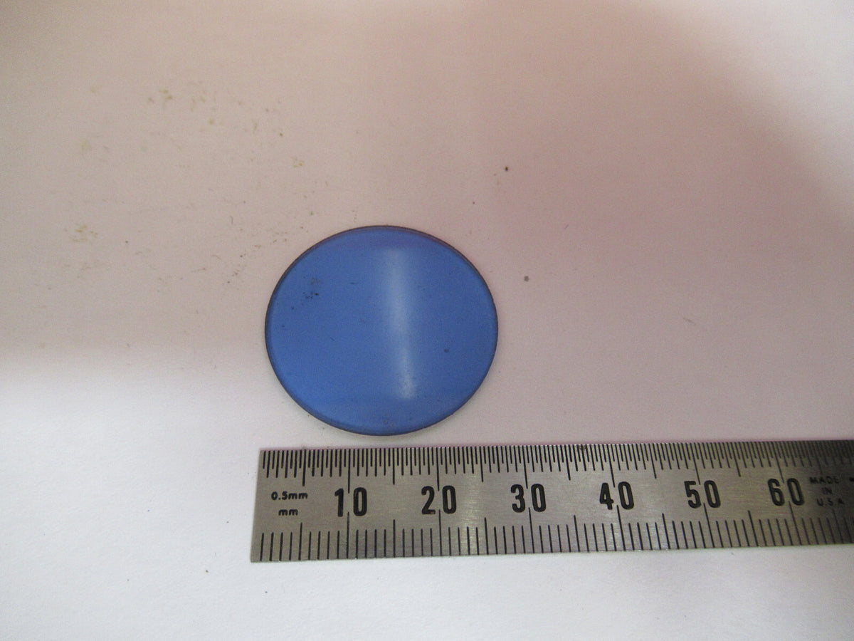 OPTICAL GLASS LEITZ GERMA BLUE FILTER MICROSCOPE PART OPTICS AS PICTURED Y5-A-20