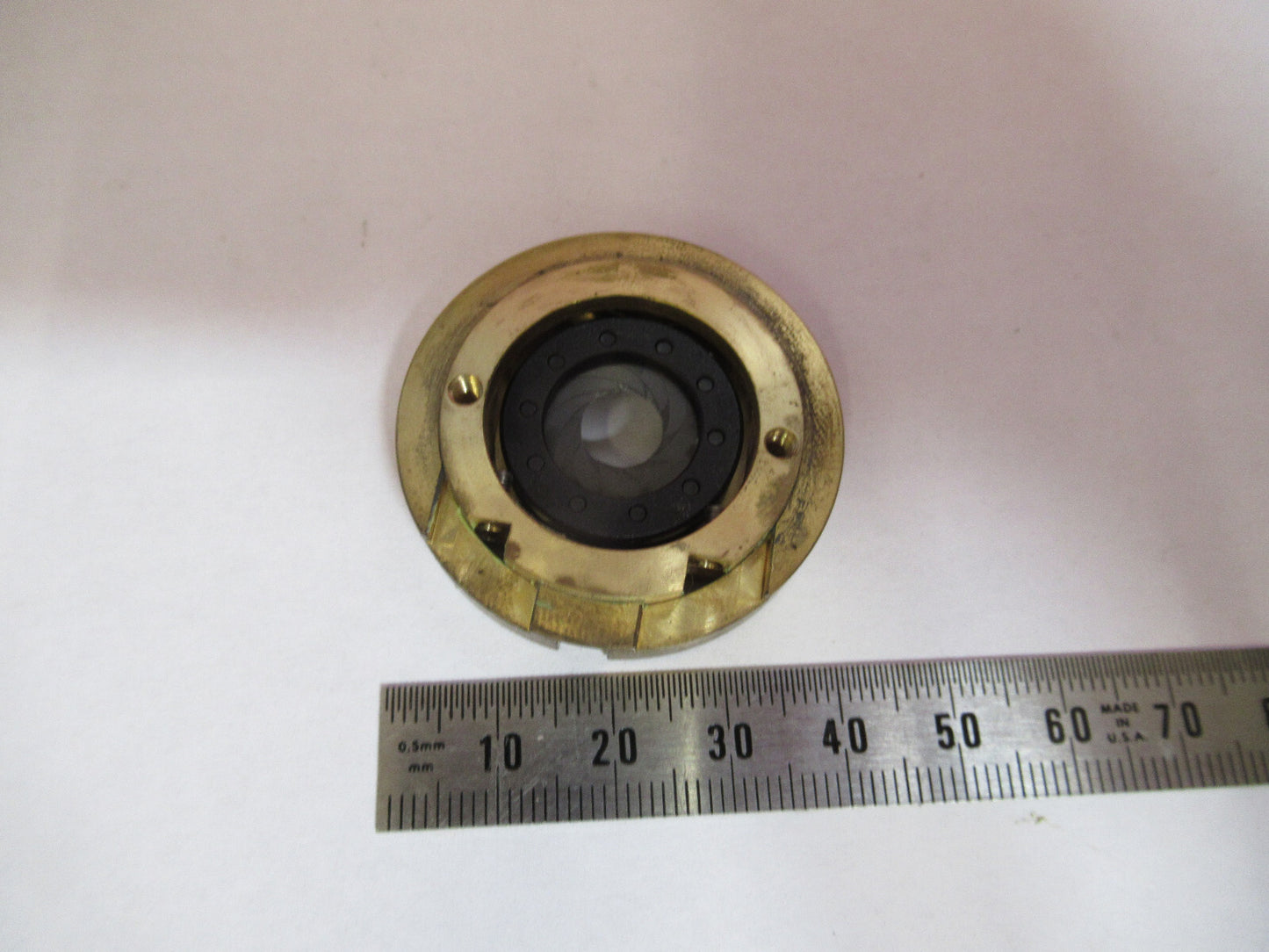 LEICA DMRB MOUNTED IRIS DIAPHRAGM MICROSCOPE PART OPTICS AS PICTURED #G4-A-119