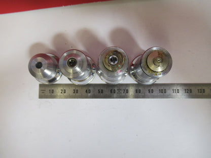 BAUSCH LOMB  LOT OBJECTIVES BRASS  4 PIECES MICROSCOPE PART AS PICTURED  T1-A-49