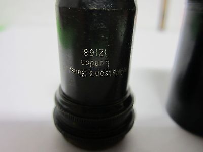 MICROSCOPE PART VINTAGE OBJECTIVE WATSON LONDON 2 INCHES OPTICS BIN#P5-57
