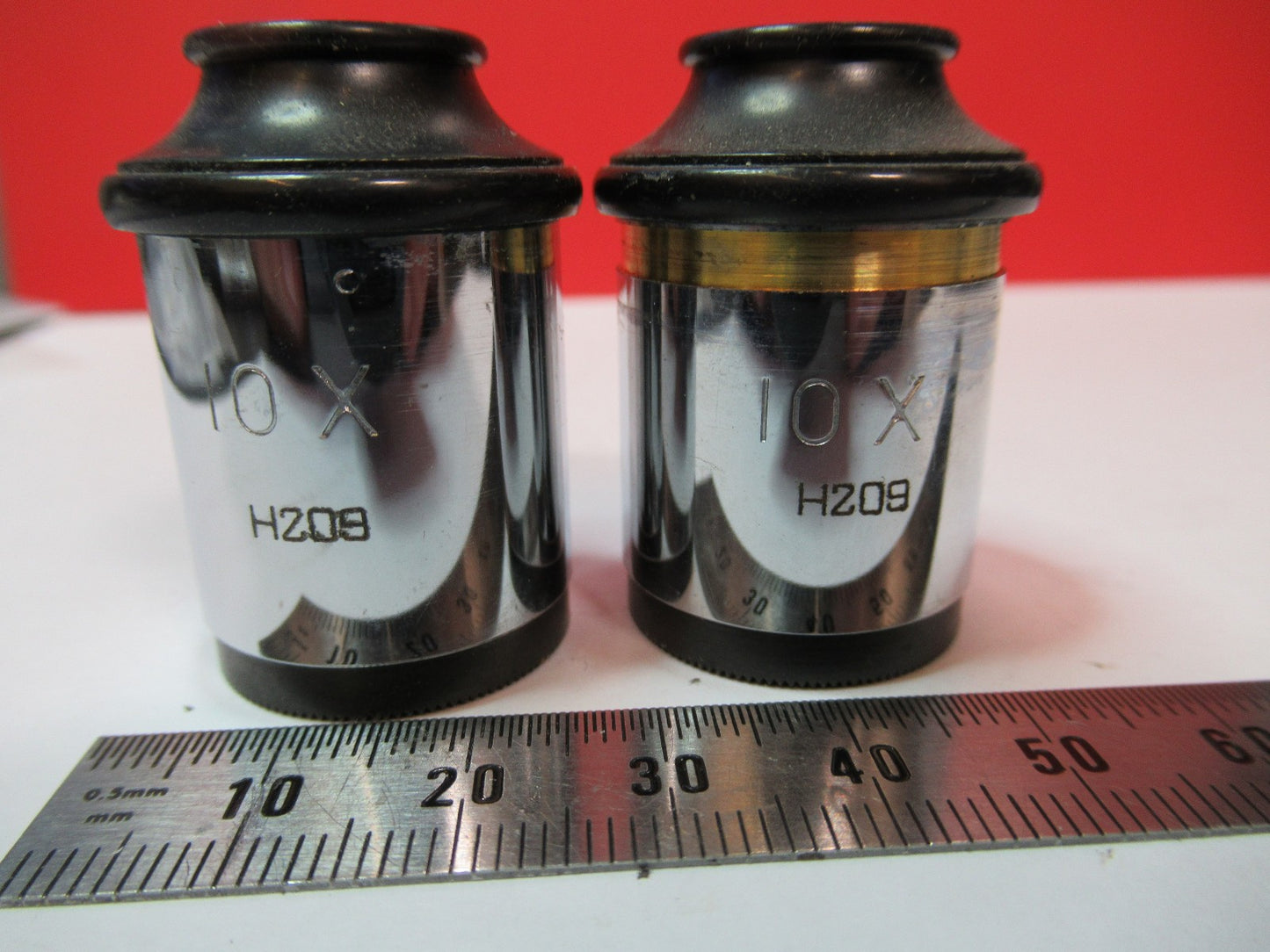 ANTIQUE SPENCER AO 10X EYEPIECE PAIR OCULAR MICROSCOPE PART AS PICTURED T7-A-64