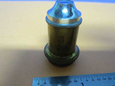 OPTICAL MICROSCOPE PART OBJECTIVE LEITZ GERMANY 3 VINTAGE OPTICS AS IS BIN#D7-94