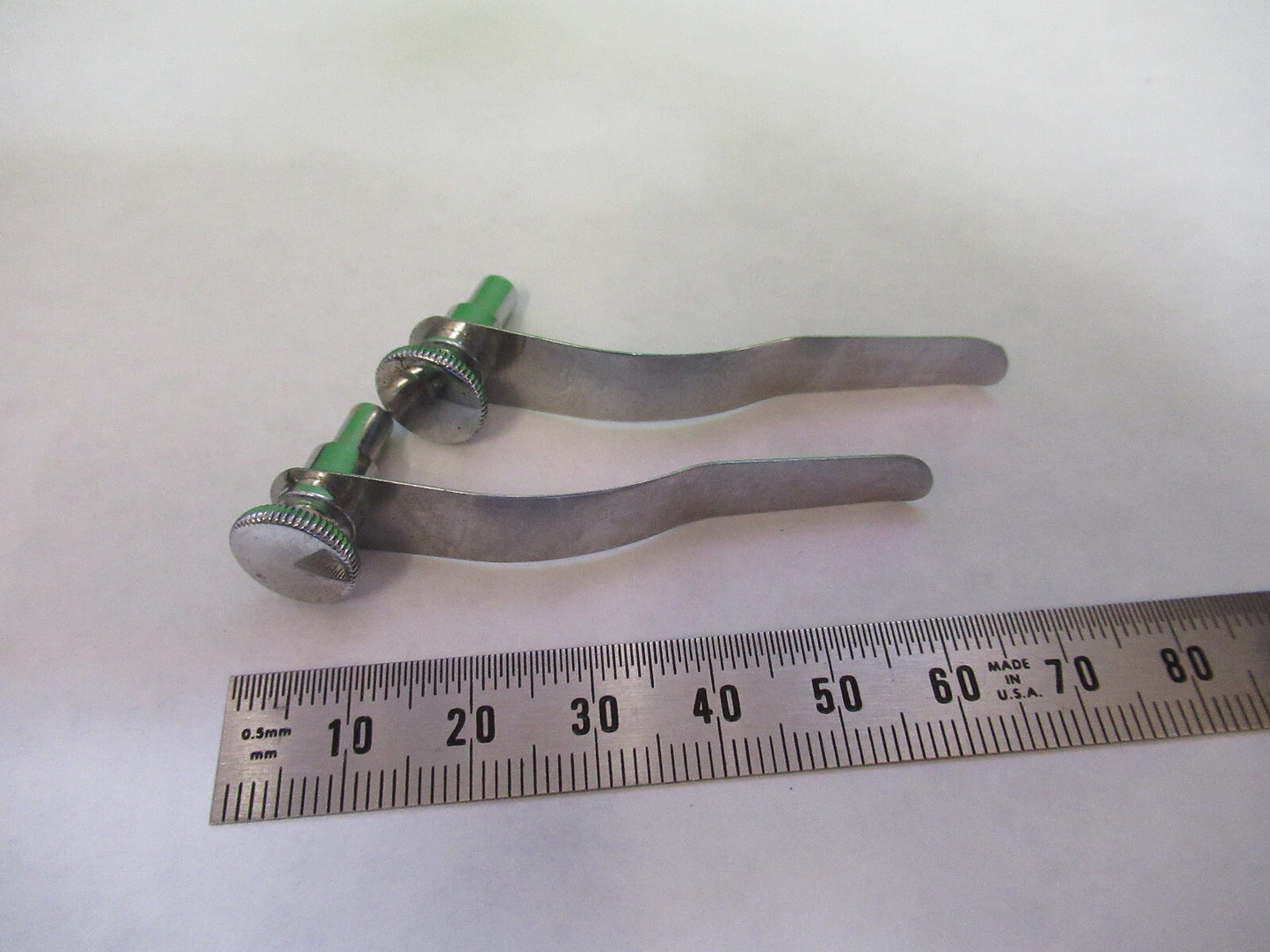 SPENCER AO USA PAIR CLIPS STAGE MICROSCOPE PART AS PICTURED X9-B-04