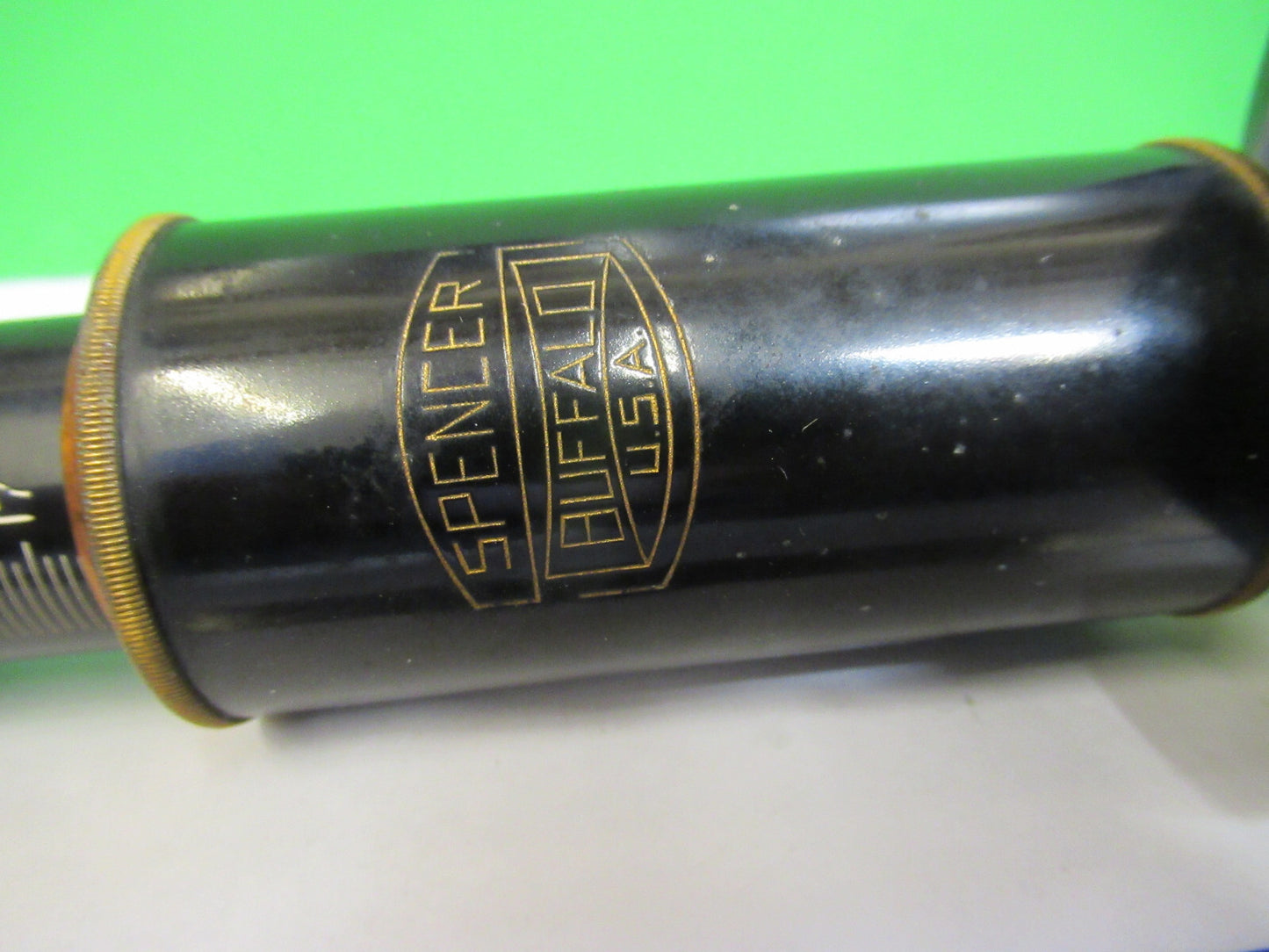 Antique Spencer Lens Co. Brass Tubus + Nosepiece Microscope Part