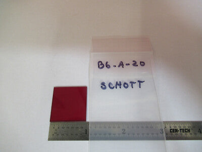 OPTICAL SCHOTT GLASS RED FILTER OPTICS AS PICTURED &B6-A-20