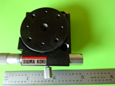 SIGMA KOKI ROTATABLE OPTICAL LASER STAGE MICROMETER PRO OPTICS AS IS #L5-B-09