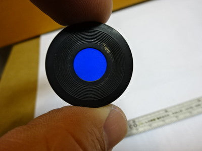 MICROSCOPE PART MOUNTED LENS BLUE FILTER BAUSCH LOMB OPTICS AS IS #81-69