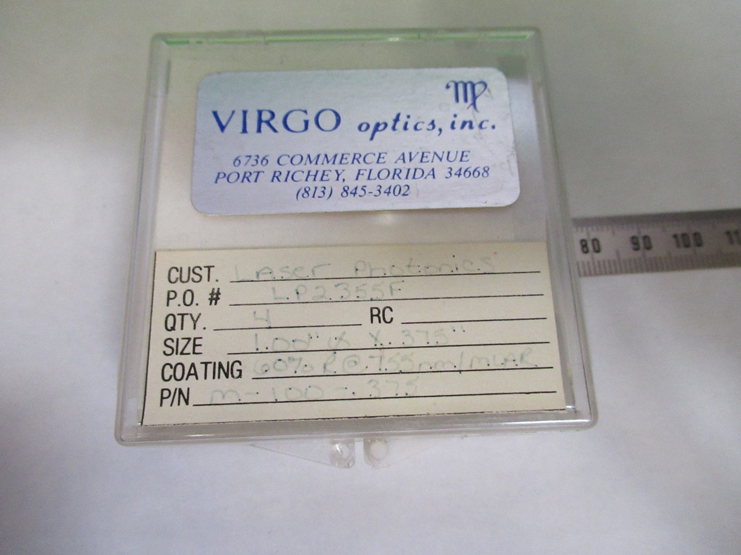 OPTICAL VIRGO four coated 755nm LENS PHOTONICS OPTICS AS PICTURED T6-B-23
