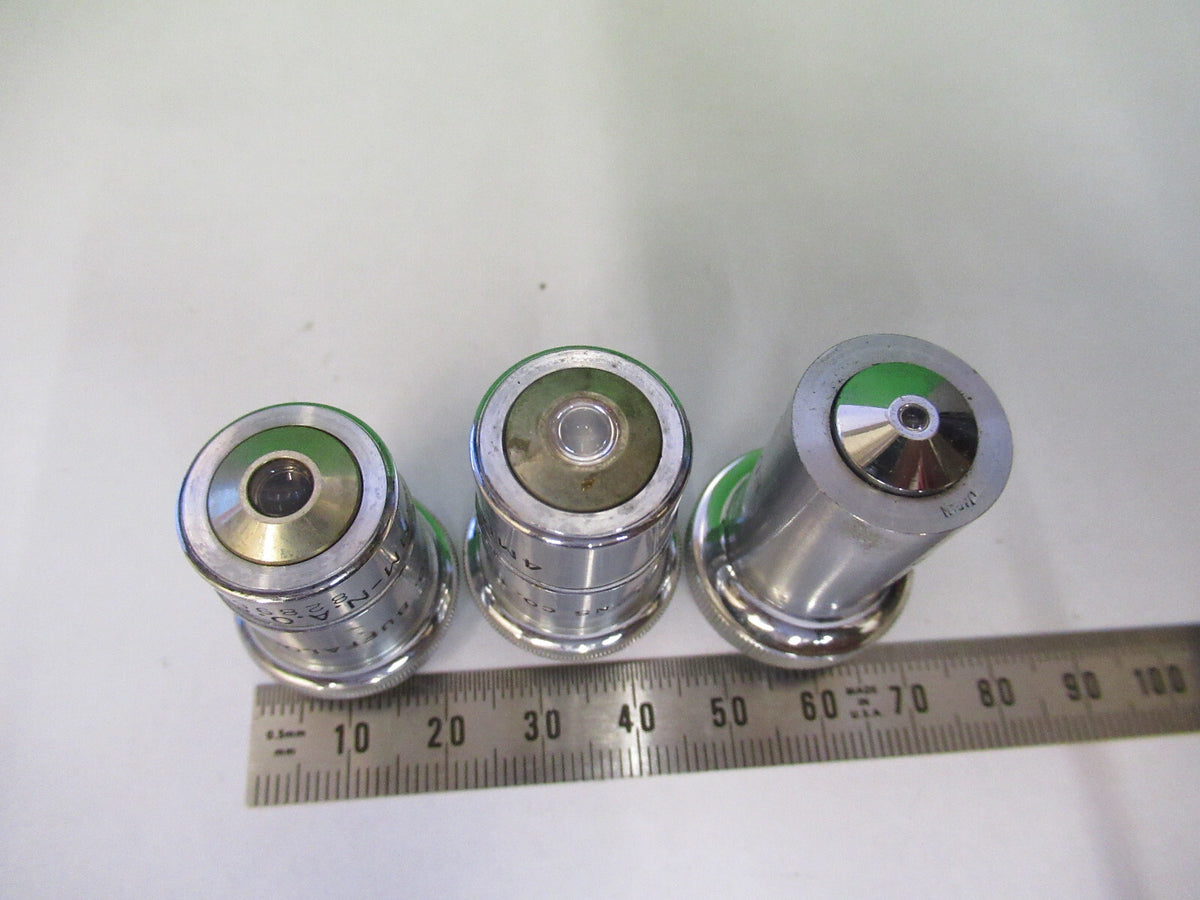 Lot 3 ea Objectives Spencer Lens Co. American Optical Co., one Eds Corp Microscope Part