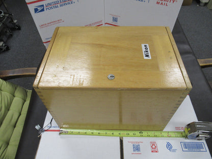 EMPTY NIKON JAPAN  WOOD CABINET ANTIQUE MICROSCOPE PART AS PICTURED #TB-3