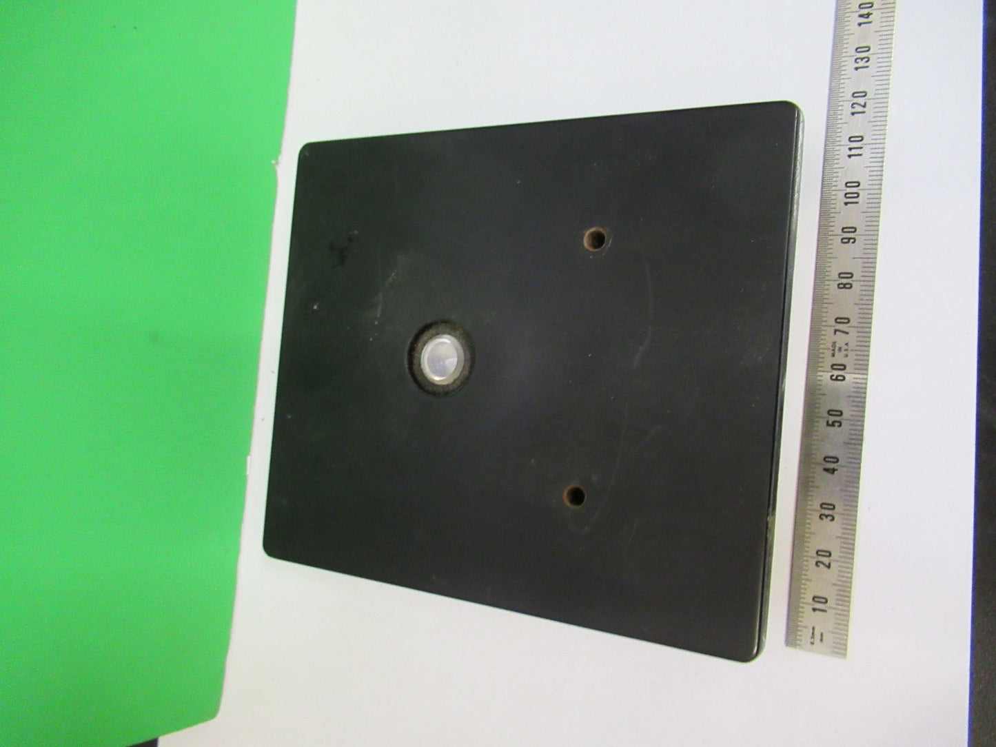 ANTIQUE BAUSCH LOMB STAGE TABLE METAL MICROSCOPE PART AS PICTURED V3-A-36