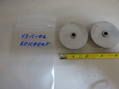 MICROSCOPE PART REICHERT POLYVAER LEICA LOT 2 EA KNOBS BRASS AS IS #V3-C-06