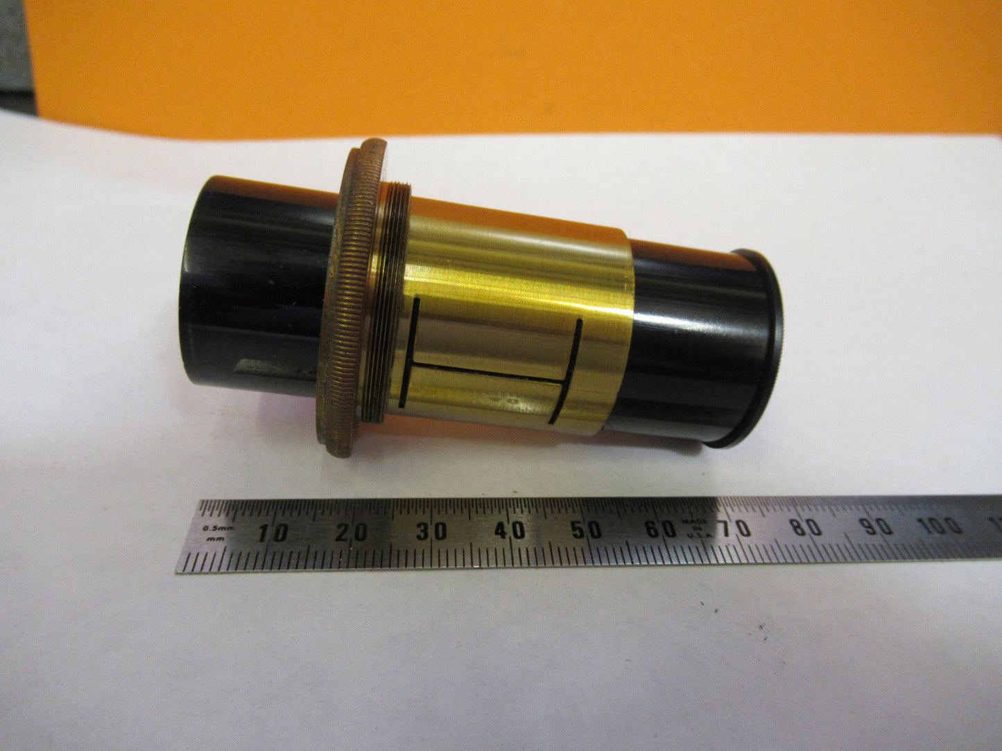 ANTIQUE BRASS BAUSCH LOMB TUBUS INTERNAL MICROSCOPE PART AS PICTURED Y2-A-61
