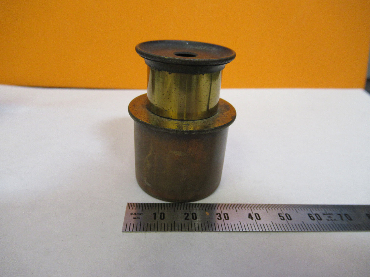 ANTIQUE BRASS OCULAR EYEPIECE BECK LONDON MICROSCOPE PART AS PICTURED Y2-A-69