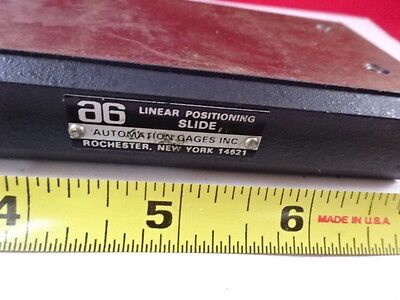 LINEAR POSITIONING SLIDE STAGE TABLE AUTOMATION GAGES AS PICTURED &IL-74-25