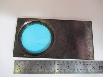 CARL ZEISS GERMANY LIGHT BLUE FILTER OPTICS MICROSCOPE PART AS PICTURED #A2-A-89