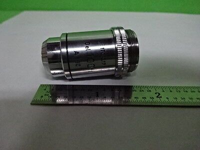 MIKROSKOPTEIL VINTAGE OBJEKTIV LEITZ 100X DEUTSCHLAND JENA OPTICS AS IS B2-M-04