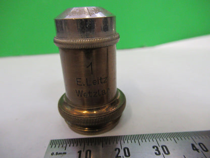 LEITZ GERMANY ANTIQUE BRASS OBJECTIVE MICROSCOPE PART AS PICTURED X6-A-93