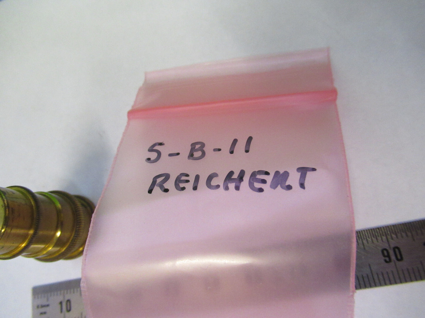 ANTIQUE BRASS REICHERT AUSTRIA OBJECTIVE RARE MICROSCOPE PART AS PICTURED 5-B-11