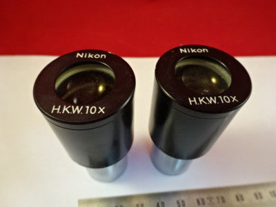 Pair Nikon Japan Hkw 10X Eyepiece Ocular Optics Microscope Part