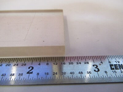 GLASS BLOCK WITH GRID PATTERN OPTICS MICROSCOPE PART AS PICTURED &Q1-A-60