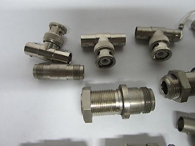 LOT 17 EA BNC T's ADAPTORS ETC FREQUENCY RF MICROWAVE BIN#FI-V-71
