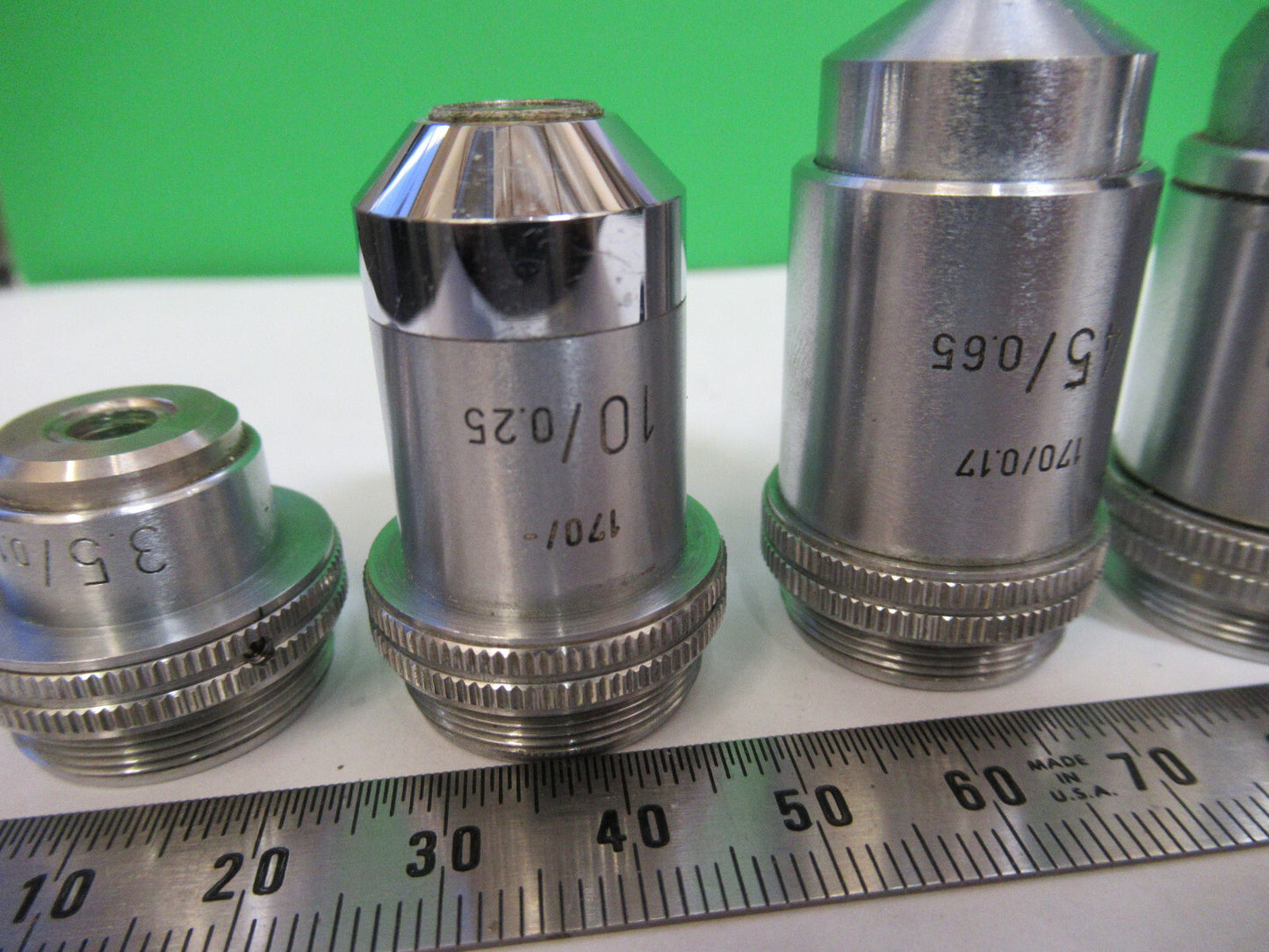 Lot Ernst Leitz Germany Objective 3.5X 10X 45X 100X Microscope Part